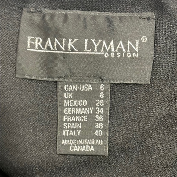 Frank Lyman Design Black and Tan Sheath Dress Long Sleeve Crew Neck - Picture 2 of 2